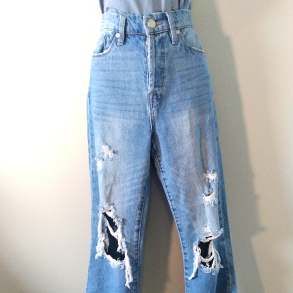 BLANKNYC THE BAXTER RIBCAGE STRAIGHT LEG CROP BUTTON FLY RIPPED JEANS NWT - Picture 3 of 12